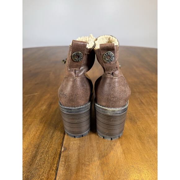 Blowfish Malibu Bootie Boots Faux Fur Zipper Cottage Brown Model 1707 Size 8.5 - Picture 4 of 14
